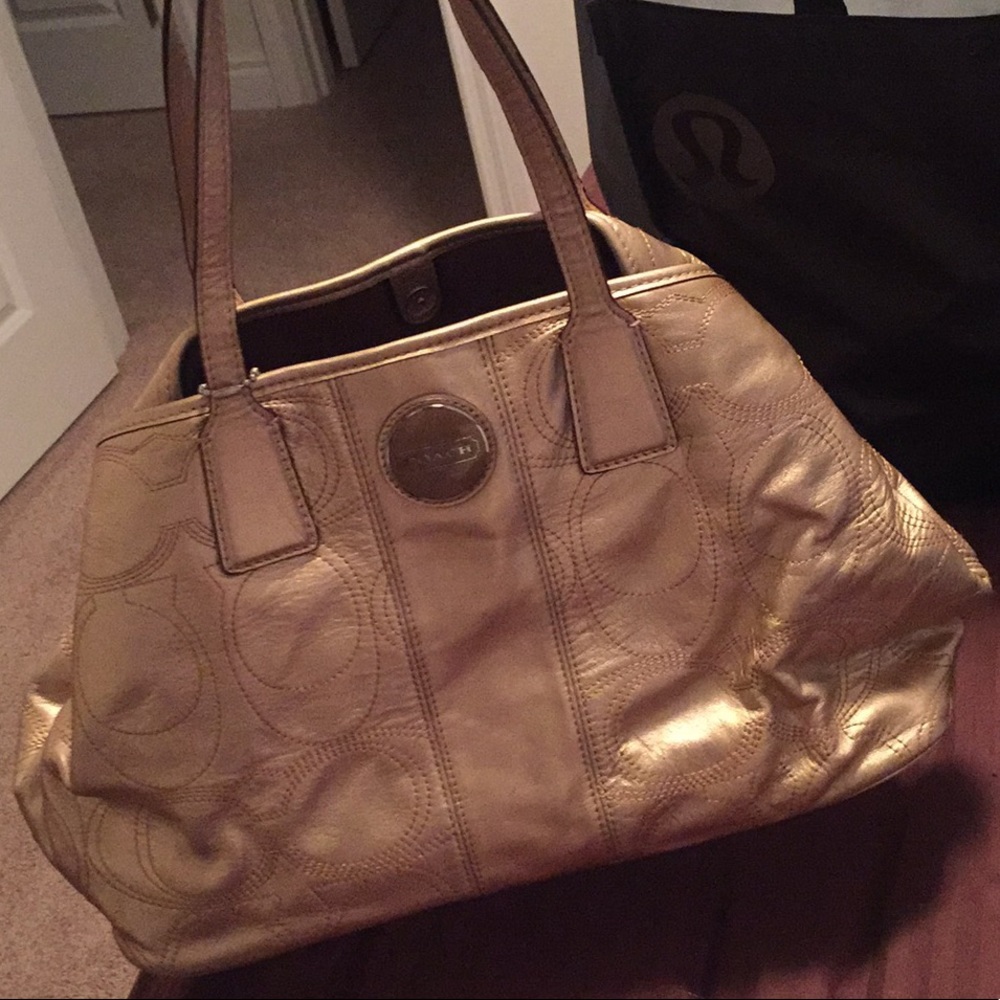 Authentic gold Coach purse